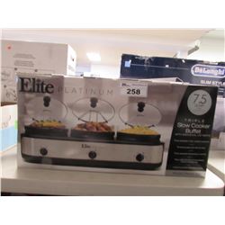 ELITE PLATINUM 7.5 QUART TRIPLE SLOW COOKER BUFFET