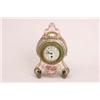Image 1 : Clock: French porcelain hand painted mantle clock, single key dial on enamel face (pendulum missing)