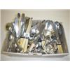 Image 1 : Box of flatware, knives, forks, dessert spoons etc.