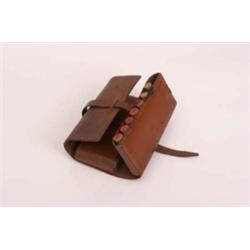 Small leather pouch labelled 'Apothecary Bottles' made for Burroughs Welcome & Co.