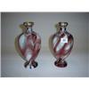 Image 1 : Pair of opaline glass and enamel vases 9" high