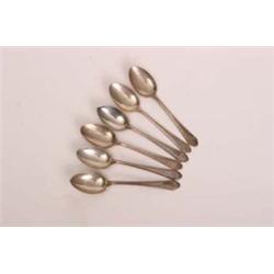Set of six silver hallmarked teaspoons, Birmingham 1924