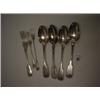 Image 1 : Silver hallmarked flatware, tablespoons and forks 1830/70, seven items