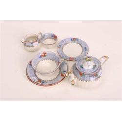 Masons part tea set, comprising of tea pot (lid damaged) milk, sugar, tea plate, two saucers and one