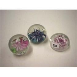 Caithness paperweight plus Selkirk paperweight and one other