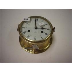 Schatz brass 8 day marine clock, 4x7"
