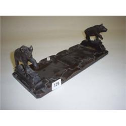 Victorian book slide decorated with bears in The Black Forrest style 19x6" extended