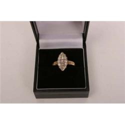 18ct gold Victorian diamond cluster ring UK size P