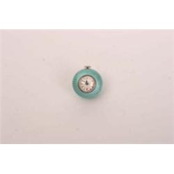 Silver gilt and enamel bombe pendant watch Swiss made by Didisheim