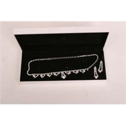 Cased Swarovski set of earrings and necklace