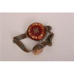 Watches: early 19th century lady's wristwatch, silver and enamel, with mesh strap and heart shaped l