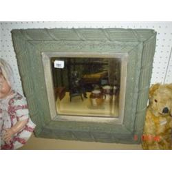 Mirror: plaster rope framed square mirror with bevelled glass 17" square