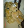 Image 1 : Teddy Bears: two 1950s teddy bears, both with glass eyes and stitched noses, one jointed with stitch