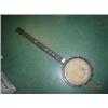 Image 1 : Banjo: Antique cased six string zither banjo with boxwood stringing, inlaid with mother of pearl (in