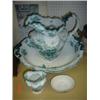 Image 1 : Late 19th century toilet water set comprising of jug and bowl with two other matching items