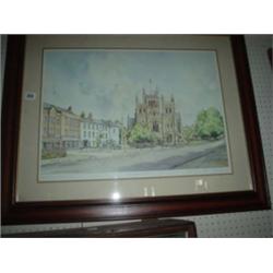 Limited edition colour print of Selby Yorkshire by J. Freeman 361/425, 27x33"