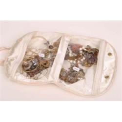 Bag of costume jewellery, brooches, bangles and beads