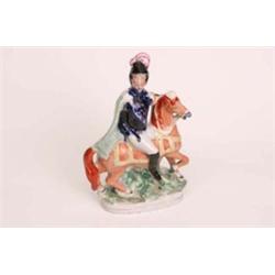 19th century Staffordshire flatback figure Louis Napoleon, 13" high