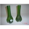 Image 1 : Pair of Vaseline onion vases, 10" high (one with rim chip)