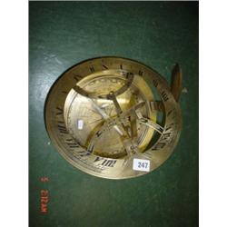 Decorative reproduction brass Equinoctial compass sun dial with level and cross bubble adjustable sc