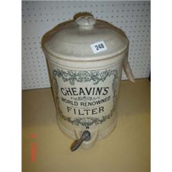 Cheavins world renowned stoneware filter with tap complete 14" high