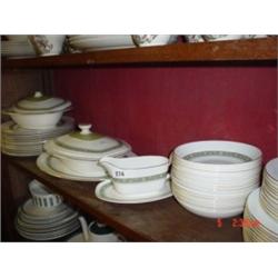 Royal Doulton china dinner service 'Roundelay' pattern comprising eleven dinner plates, twelve side 