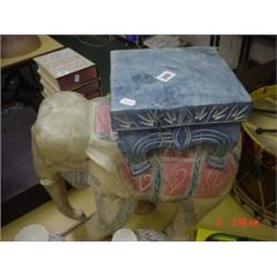 Large modern wooden elephant footstool
