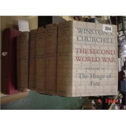 Set of six Winston Churchill books plus another book 'Wars of 90s'