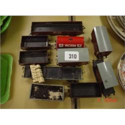 Selection of tin plate Hornby Dublo rolling stock items (9)