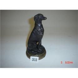 Bronze figure of dog marked 'Esouchal Paris' 7" high