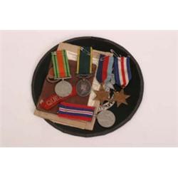  WW2 medals with ribbons, War Medal 39/45, Defence Medal 39/45, France and German Star 39/45, Star a