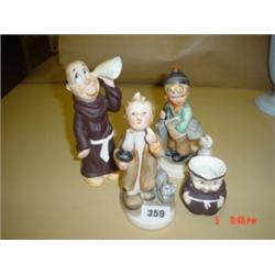 Goebel monk jug and three other figures