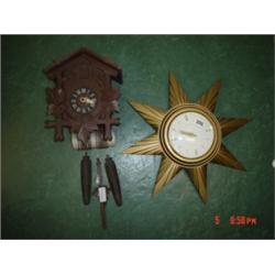 Cuckoo clock and Starburst clock both in working order