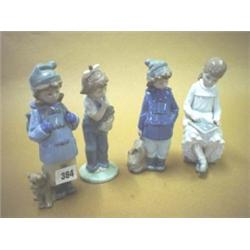 Four Nao figures of children all 7" high