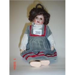 Miniature bisque headed doll c1920, impressed marks to head 9314 Germany 15/0 with sleeping eyes and