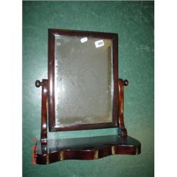 Victorian stained dressing table mirror with serpentine base