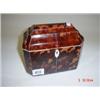 Image 1 : Georgian style tea caddy with simulated  tortoiseshell 6x7"