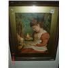 Image 1 : Framed Pears print of girl with chick in hand