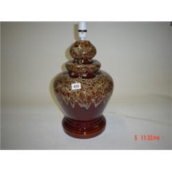 20" high brown ceramic table lamp