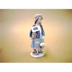 Lladro figure of schoolgirl impressed mark D 24 S, 8" high