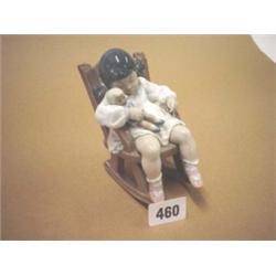 Lladro figure of sleeping girl with dolly, No 5448, 5" high (original box)