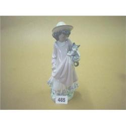 Lladro figure of girl with cat No 5549 (original box) 8.50" high