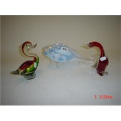 Thre Marano glass pieces