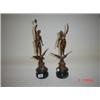Image 1 : Two late 19th century spelter figures standing on eagles. Approx 14" high