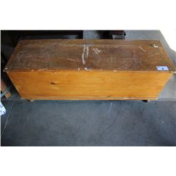 ANTIQUE 1850S PINE BLANKET CHEST - APPROX. 5' LONG