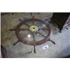 Image 1 : SHIPS WHEEL GLASS TOP COFFEE TABLE