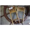 Image 1 : "CANADIAN WOODENWARE PEARL" WASHBOARD AND WESTERN BROOM & WOODWARE THE JUNIOR" WASHBOARD