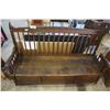 Image 1 : GREAT QUALITY OAK RAILROAD STATION BENCH