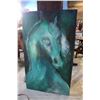 Image 1 : LARGE OIL ON CANVAS "HORSE HEAD, NEVADA" 1986 WITH EXHIBITION CATALOGUE BY GIOVANNI MACCHIA
