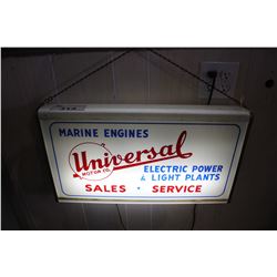 LIGHT UP "MARINE ENGINES UNIVERSAL MOTOR CO. SALES SERVICE" SIGN